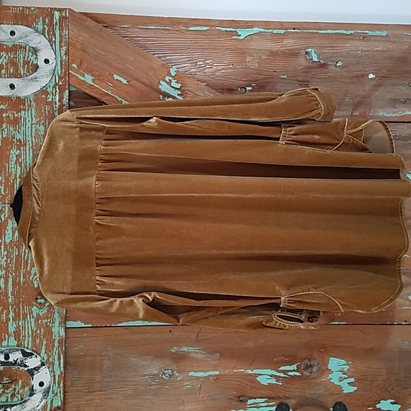 Boho velour goldish bronze dress tunic - Picture 2 of 6